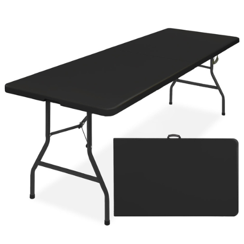 Portable Folding Plastic Dining Table with Handle, Lock 8FT -BEST CHOICE PRODUCTS