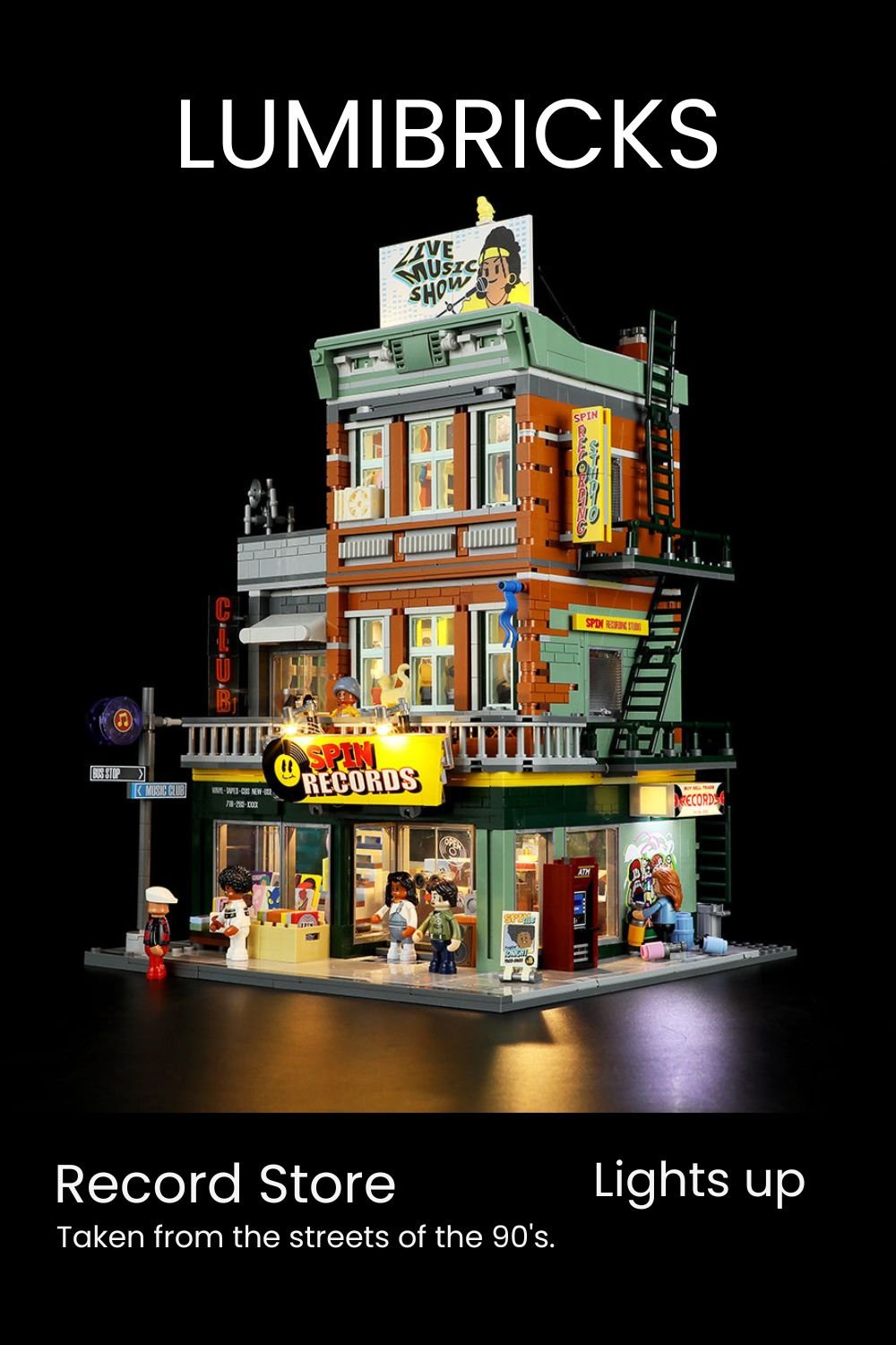 LUMIBRICKS BUILDING SETS RECORD STORE LIGHTS UP